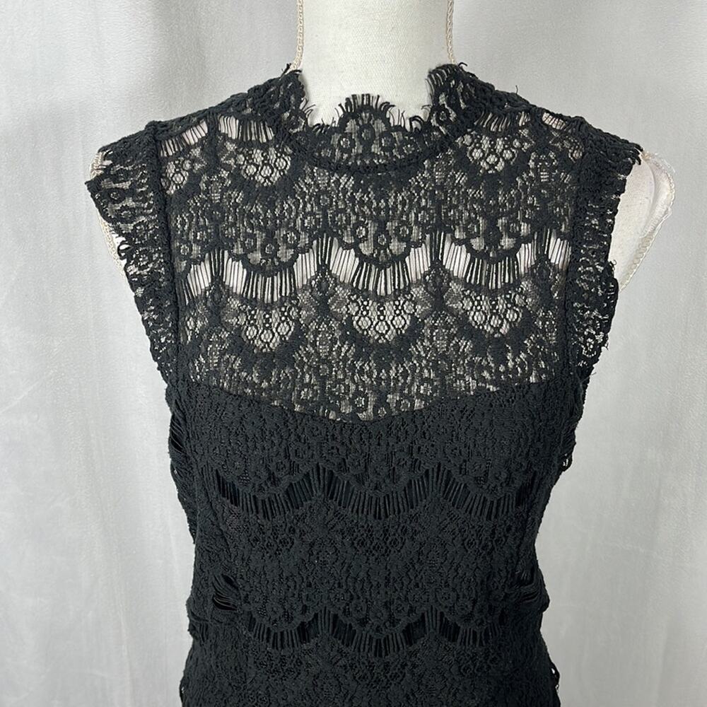 Free People Black Lace Open Back Mini Dress